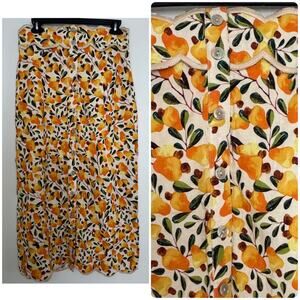 Farm Rio Scallop Hem, Button Down Skirt